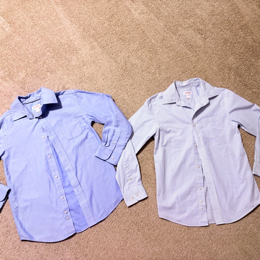 Boy’s Cat & Jack Blue Shirt lot, dress shirts, button down, church, wedding, Med